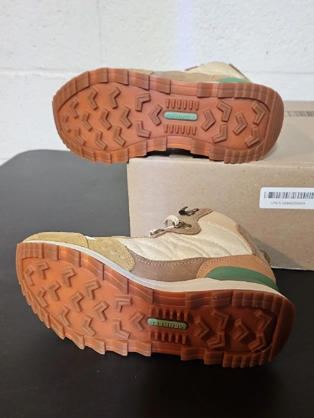 Merrell Women's Beige and Green Trail High-Top Sneakers